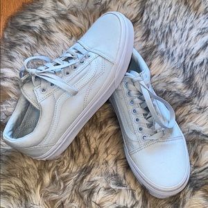 Women’s monochrome old Skool vans; light blue